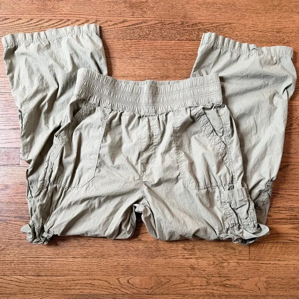 Aerie Olive Green Easiest Cargo Wide Leg Baggy Pants Size Large - Picture 3 of 9